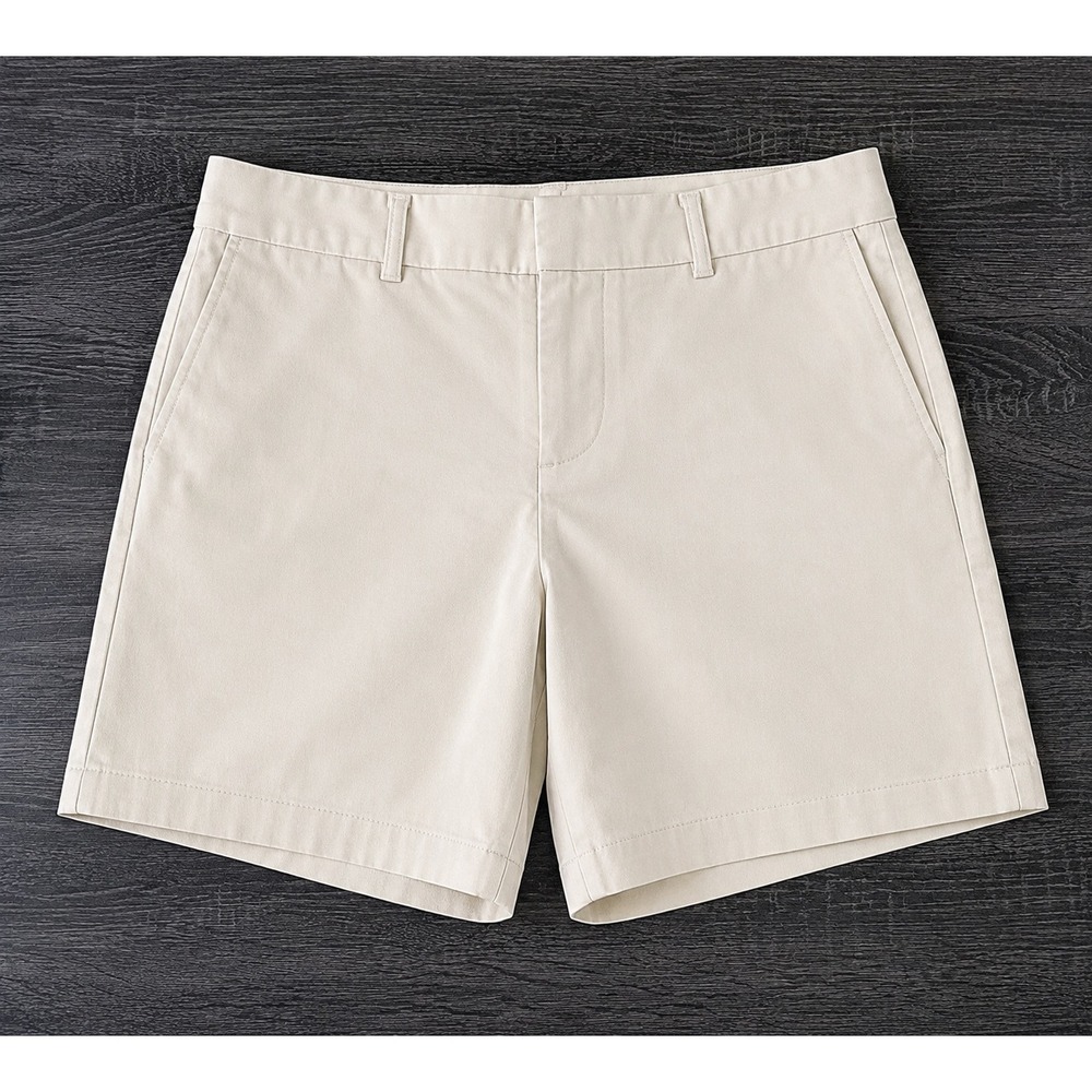 Dockers Mid Rise Curvy Khaki Chino Shorts Womens Size 16 Beige Stretch Casual
